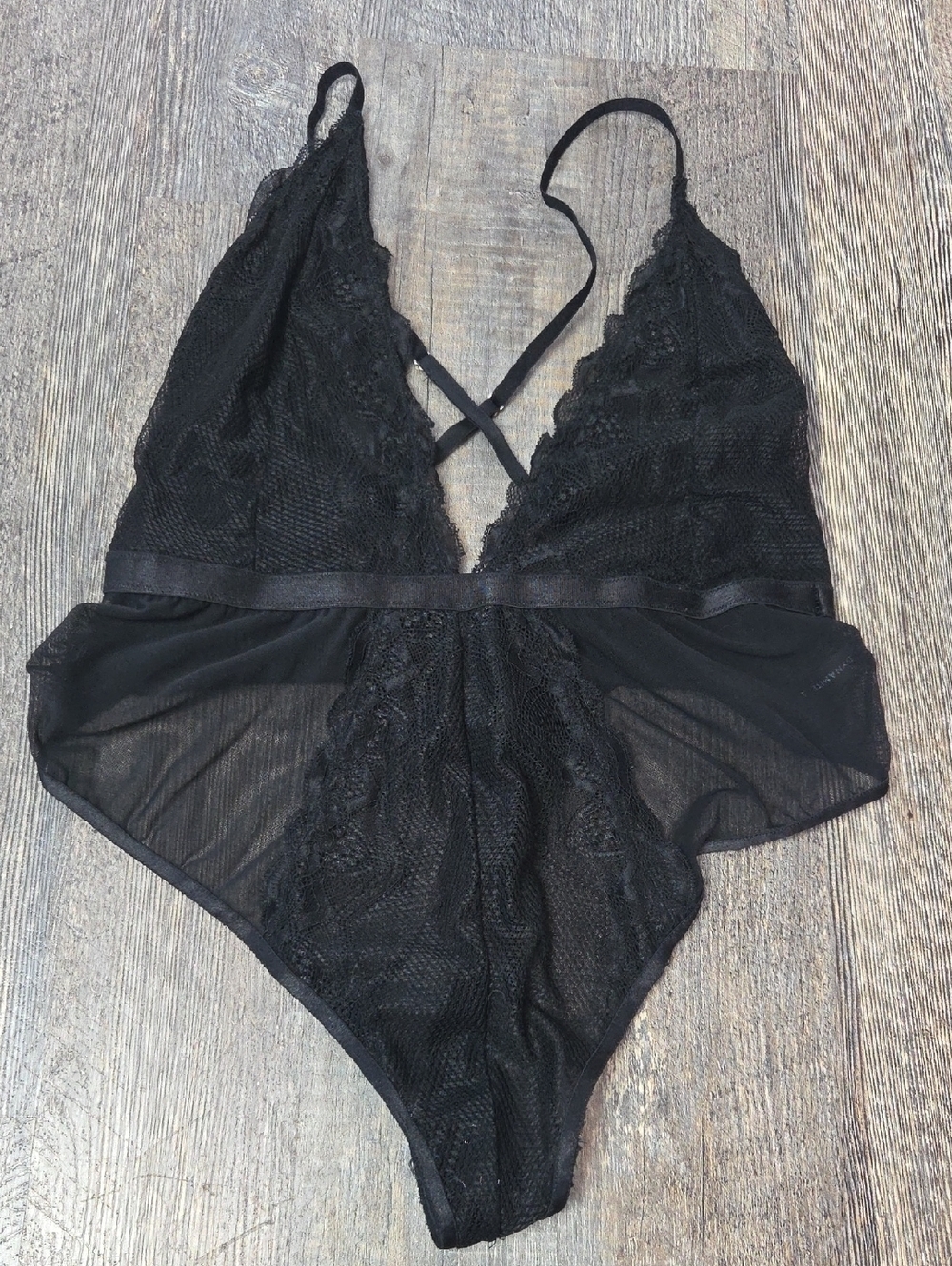 Dynamite Black Lace & Mesh Bodysuit